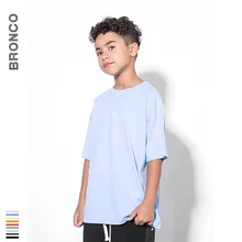 BC детская футболка с короткими рукавами из чистого хлопка г. Весна-лето, стиль, свободный крой, большой размер, сплошной цвет, рукав до локтя, S