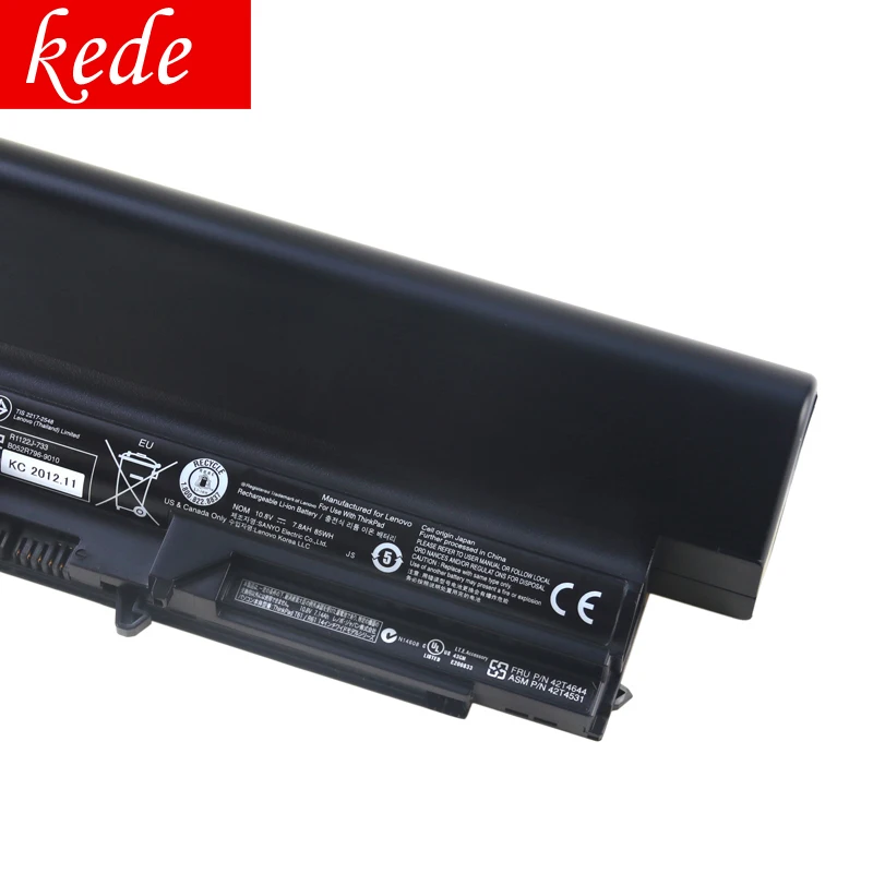 Kede Оригинальный аккумулятор для ноутбука Lenovo ThinkPad T400 R400 R500 R61 R61I 9 core Высокая
