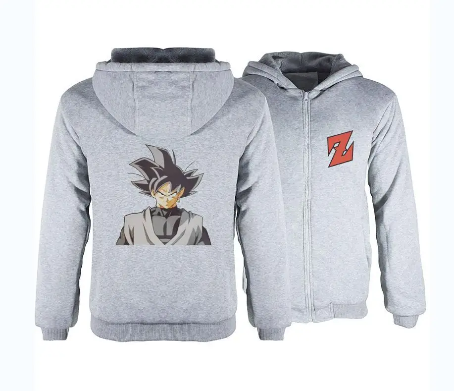 Принт Dragon Ball Z Off White костюм на молнии толстовки для мужчин аниме стих с капюшоном Косплей толстовки уличная Повседневная Верхняя одежда
