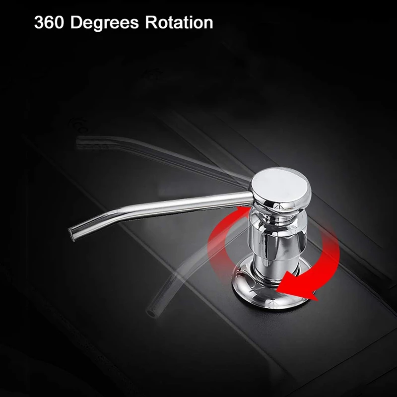 

Kitchen Sink Soap Dispenser, Built in Hand Soap Dispenser Pump in SUS304 Stainless Steel Chrome Finish with High-Capacity Metal