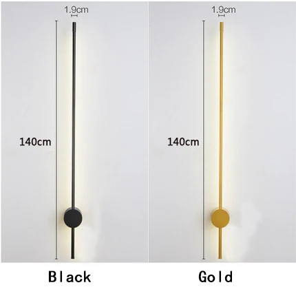 Золотой/черный современный светодиодный настенный светильник, зеркальный светильник, поверхностное крепление для гостиной, ресторана, спальни, настенный светильник L600mm~ 1400mm - Цвет абажура: L1400mm 24W