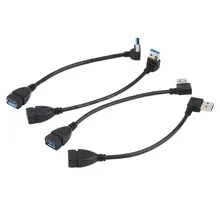 Universal 25cm USB Extension Cable USB 3.0 Male A to Female A 90 Degree Extension Data Sync Cord Cable Wire Adapter Wholesale