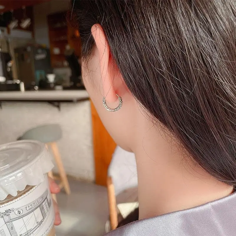 Hoop Earrings Hip-hop Small Hoop Earrings Engraved Vintage Filigree Hypoallergenic Exquisite Earrings Jewelry Gifts For Men And Women