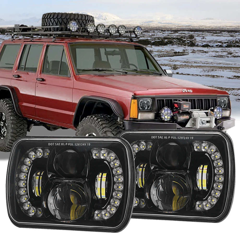 Proiettore 5X7 7X6 Set Di Lampadine Per Fari A Led Fascio Sigillato Luce Per Fari Fuoristrada Per Moto Jeep Cherokee Xj Nissan