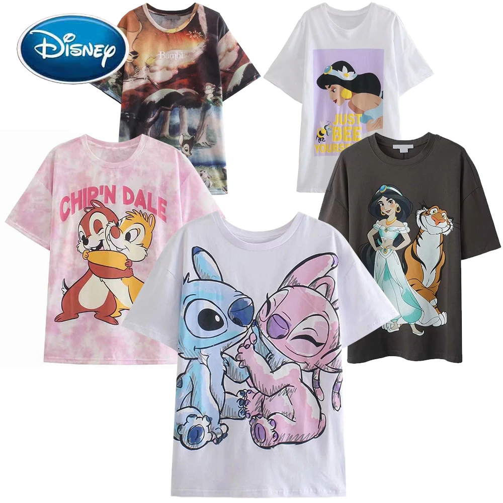 Disney T Shirt Harajuku Mickey Mouse Daisy Duck Cartoon Print Short Sleeve Fashion Women O Neck Casual Tee Tops Female Femme T Shirts Aliexpress