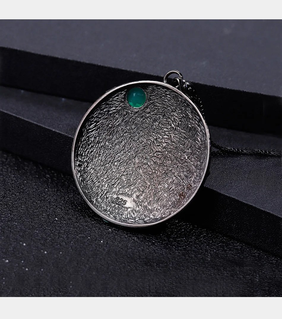 GEM'S балетное 925 пробы, Серебряное винтажное ожерелье с подвеской, натуральный красный гранат, драгоценный камень, хорошее ювелирное изделие для женщин, защита от солнца