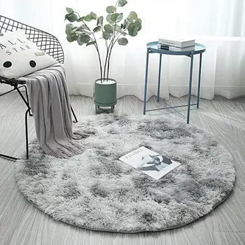 

Fluffy Round Rug Carpets for Living Room Long Plush Carpet Kids Room Faux Fur Rugs for Bedroom Shaggy Area Rug Home Modern Mat