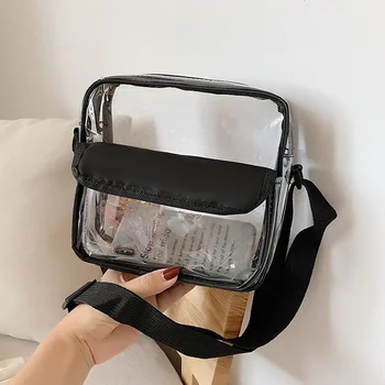 

New Creative Transparent Crossbody Bag Multifunction Brief Single Shoulder Bag for Women Large Capacity Travel Cellphone Bag