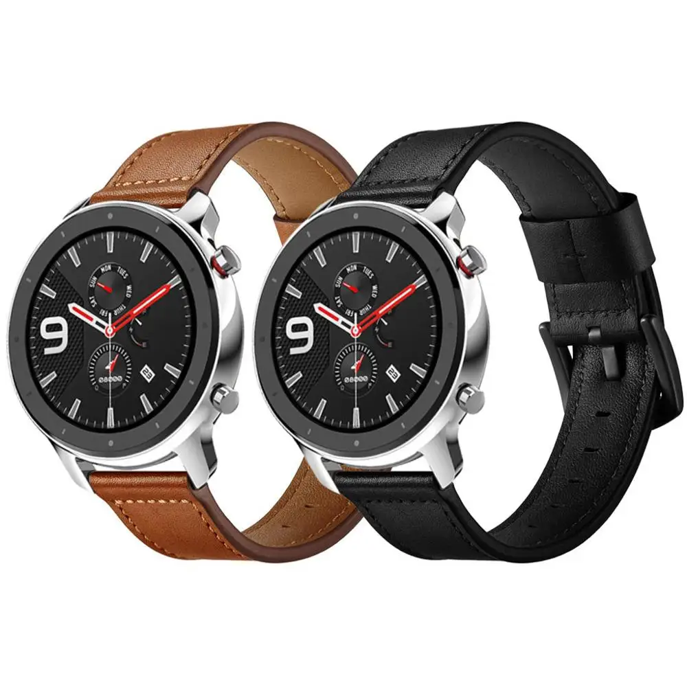 Замена наручных часов кожаный ремешок для AMAZFIT GTR Смарт часы 47 мм роскошные