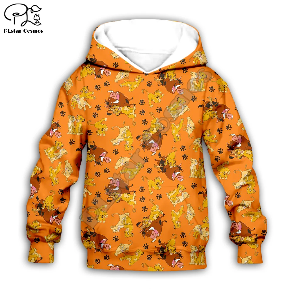 HAKUNA/MATATA детские толстовки с капюшоном с изображением короля льва Simba nala Pumbaa детские толстовки на молнии с 3D-принтом пуловер для мальчиков и девочек, штаны
