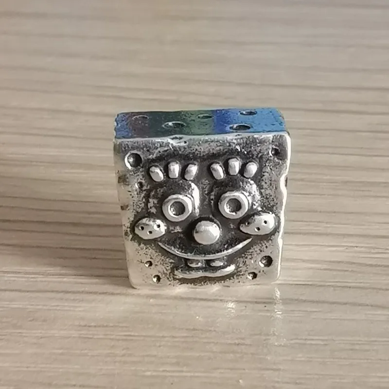 

Spongebob Beads Genuine Antique 925 Sterling Silver Charms Fit European Original Woman Bracelet Jewelry