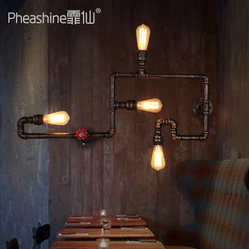 

Loft industrial style restaurant bar creative lighting American retro bar club iron lighting