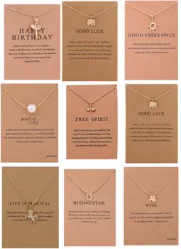 

1PC Gold Elegant Unicorn Necklace Ballerina Choker Statement Women Necklace Unicorn Pendant Valentine's Day Gift With Card