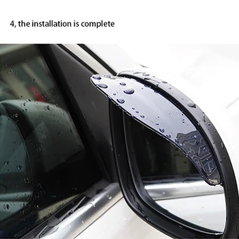 

2Pcs Universal Flexible PVC Car Accessories Rearview Mirror Rain Shade Rainproof Blades Car Back Mirror Eyebrow Rain Cover