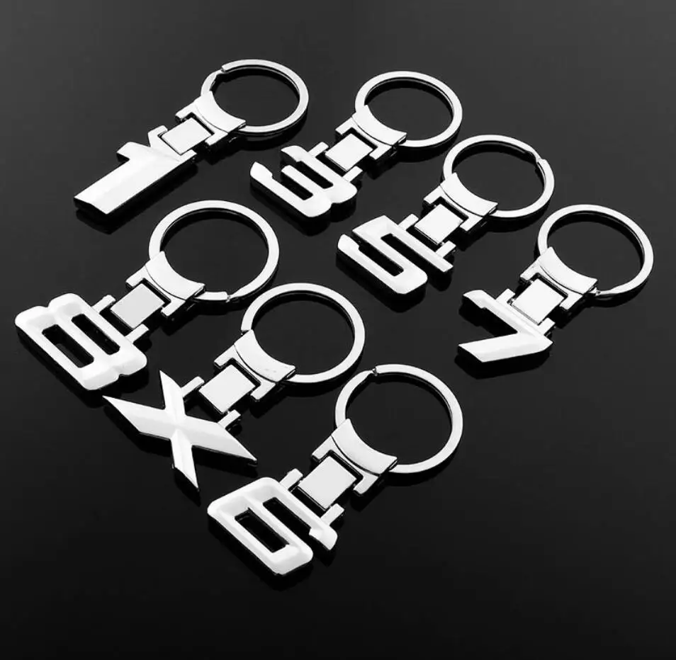 

4PCS Car Keychain Digital Car Logo Metal keychain Key Rings Men's waist Hanging Keychain Car Key Holder For BMW Car Accessories