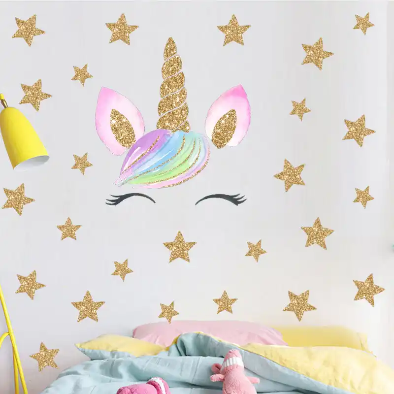 Dibujos Animados Unicornio Pared Pegatina Sala De Estar Dormitorio