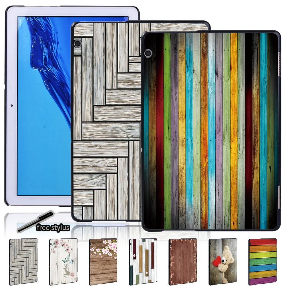 

Anti-fall Wood Series Tablet Case Fit Huawei MediaPad T3 8.0/MediaPad T3 10 9.6"/T5 10 10.1" High Quality Plastic Back Case