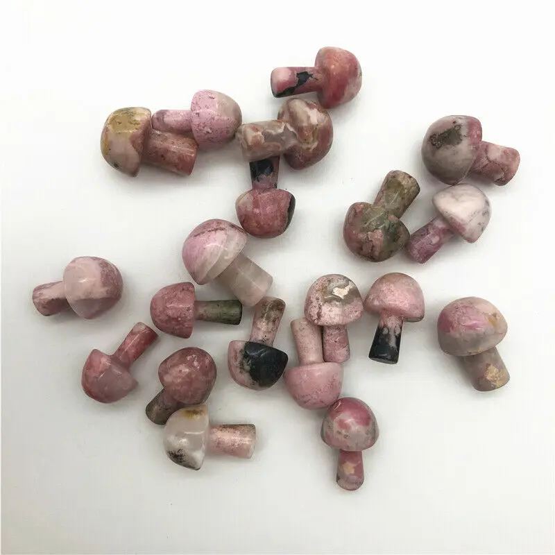 Прямая Мини натуральный розовый Родонит гриб кварцевый кристалл ручной полированный Исцеление украшения натуральные камни и кристаллы