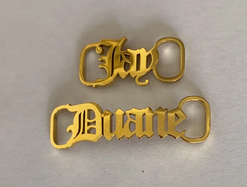 

Custom Name Shoe-buckle Stainless Steel Personalized Nameplate Buckie Gold Silver Color Charm For Couple Anniversary Jewelry