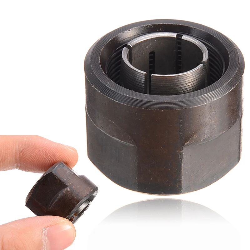 1pcs 1/2" Collet Nut Plunge Router Parts Black Metal 22.5x27mm For