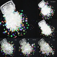 24 различных формы блёстки выбор, переливчатая Радуга блестящие ломтики 3D ногтей художественные блестки пайетки