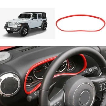 

for Jeep Wrangler JK 2011-2017 ABS Red Interior Dashboard Meter Display Frame Cover Trim