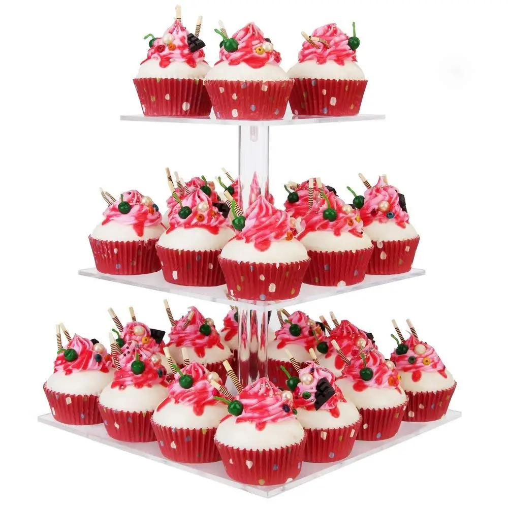 YestBuy 3 Tier Round Wedding Party Acrylic Cake Cupcake Tree Tower Maypole Stand 
