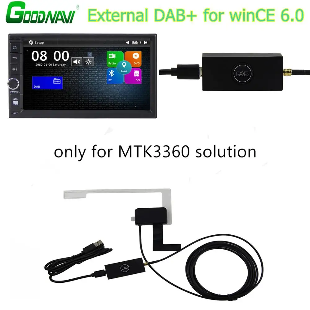 Радиоантенна DAB box с питанием от USB для ветрового стекла только Wince (решение MTK3360)