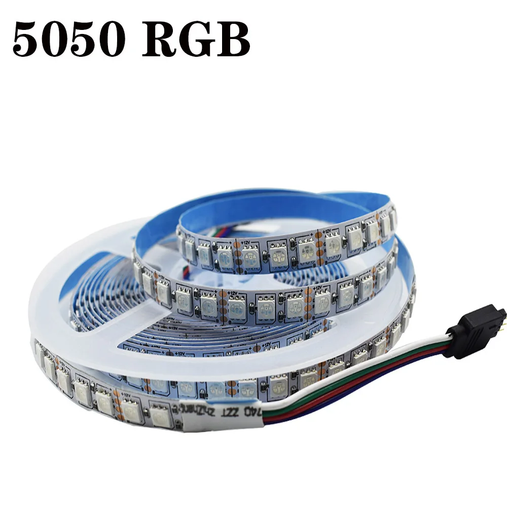 DC 12 В гибкая светодиодная лента rgb светильник s 120 единиц 5050 светодиодный s/M не водонепроницаемый светодиодный ленточный многоцветный светодиодный светильник с разъемом - Испускаемый цвет: Single RGB Strip