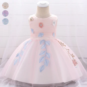 

DE PEACH Newborn Baby Girl Dress Baby Girl Clothes Vestidos Lace Tulle Baptism Dresses for Girls Infant Wedding Party Dress 0-2Y