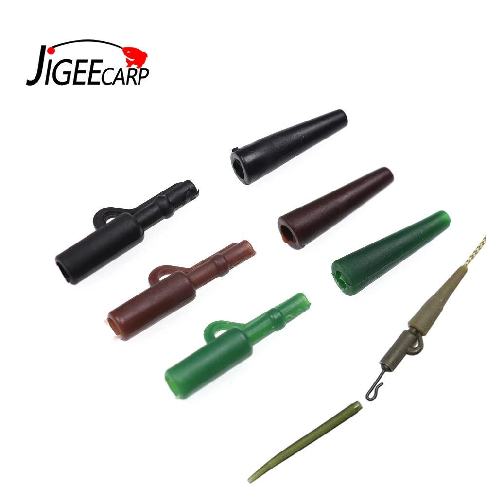 JIGEECARP 100pcs Carp Fishing Plastic Safety Clips Set with Tail