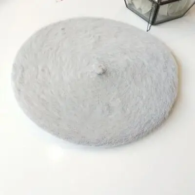 Cpop берет из кроличьего меха для женщин, многоцветная шапка с мехом художника, милый теплый зимний стиль, Вязаная Шерстяная Шапка принцессы для девочек, модный аксессуар - Цвет: J