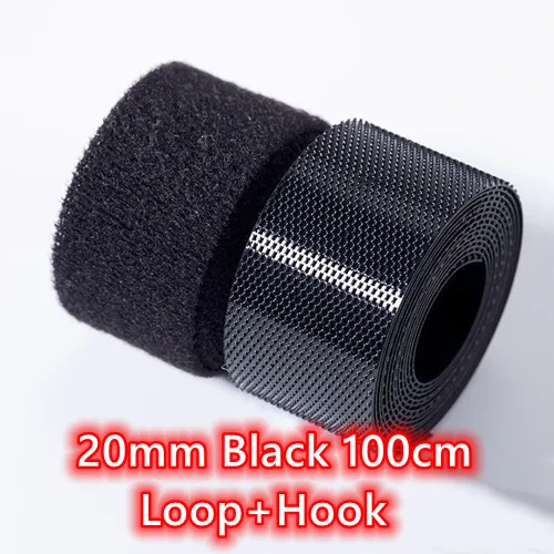 Super Thin Black & White Baby Soft Adhesive Tape for Kids - Hoop and Hook Fastener Sewing Accessories