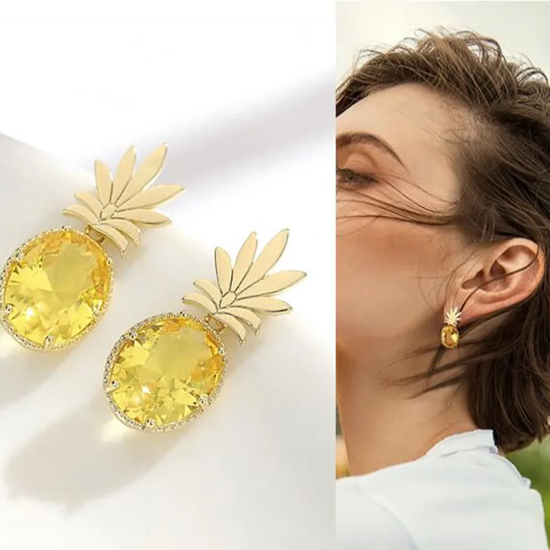 

Fashion Net red short hair Morandi color fruit pineapple earrings for Korean Minimalist Women Gift Earrings Jewelry Wholesale