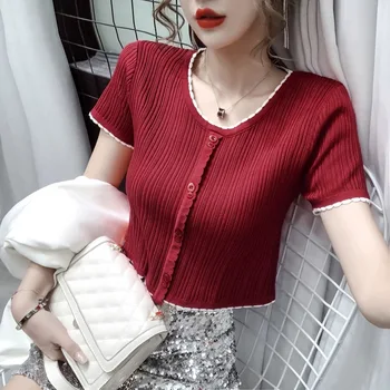 

T Shirt Women burgundy Ladies Top Tee Shirt Summer Clothing