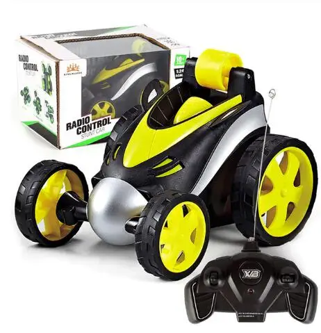 Цвет: желтый Wireless RC Car Tumbling Stunt Dump Truck Remote Control Toys For Children Electric Cool RC Cars Boy Birthday best Gifts - Цвет: Цвет: желтый