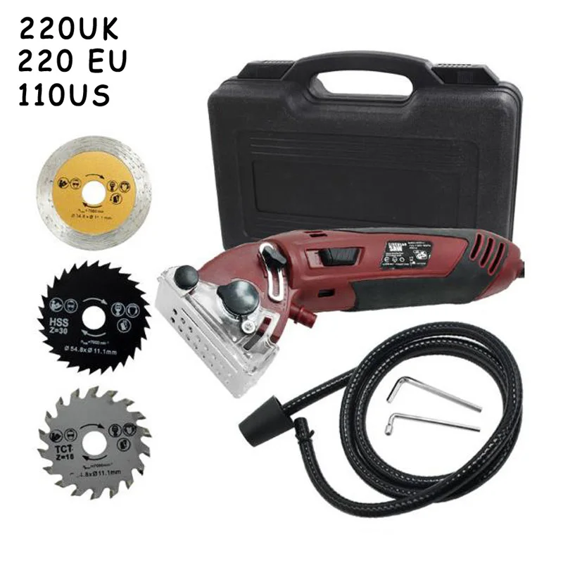 

220V/110V Multi-function Mini Circular Saw Tool w/ Wood Tile Metal Cutter Guide cutting machine metal saw power tool