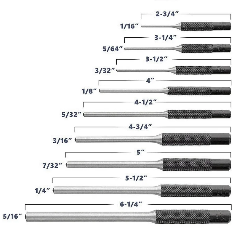 Smithing Equipment Hollow End Roll Pin Tool Starter Punch set USA steel
