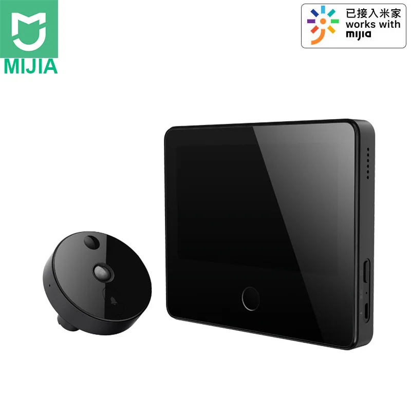 Беспроводной умный дверной звонок Xiaomi MIJIA 1080P FHD 161 ° кошачий глаз с 5 дюймовым