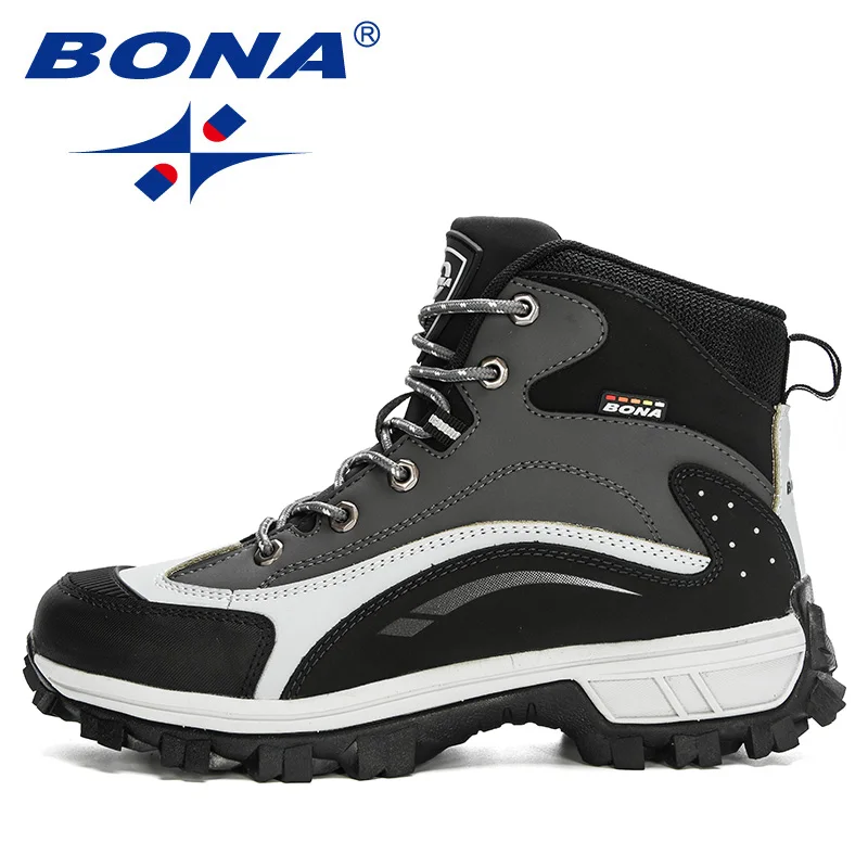 BONA 2020 New Designers Nubuck Snow Boots Warm Plush Boots Men Ankle Boot Outdoor Non-Slip Winter Footwear Masculino Comfortable
