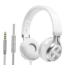 Foldable On Ear Deep Bass Wired Headphones with Mic for Phone Computer Laptop PC Tablet Earphones Headset Music Gaming Earphone