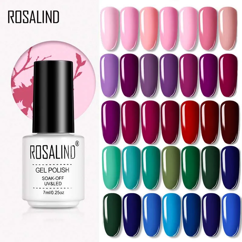 Гель-лак ROSALIND гибридный гвоздь серия цветов отмачиваемый УФ-гель для ногтей