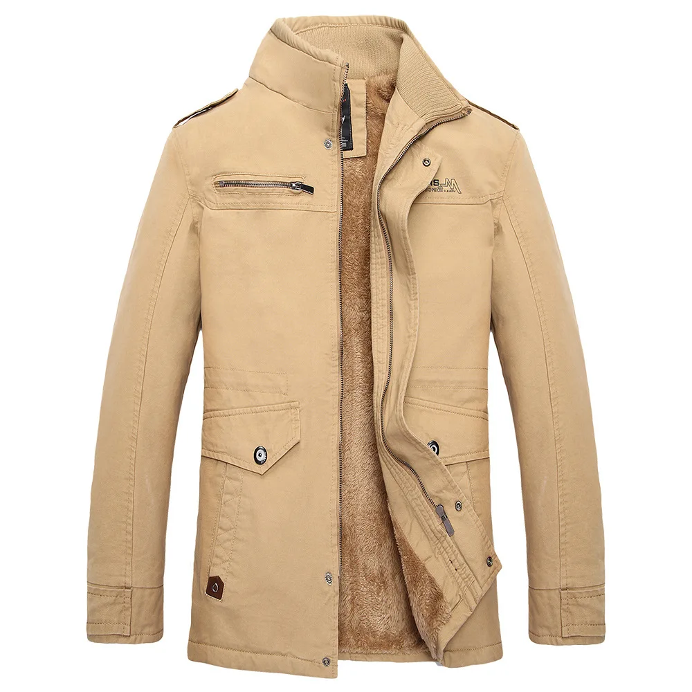 

Autumn And Winter MEN'S Cotton Clothes Large Size Mid-length Cotton-padded Clothes Washing Woolen Cotton Casual MEN'S Coat