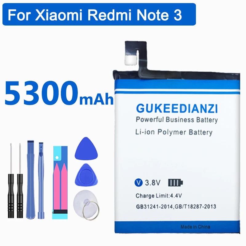 GUKEEDIANZI 5300 мАч BM46 для Redmi Note 3 Мобильный телефон батарея для Xiaomi Redmi Note 3 Note3 портативный внешний аккумулятор power Bank