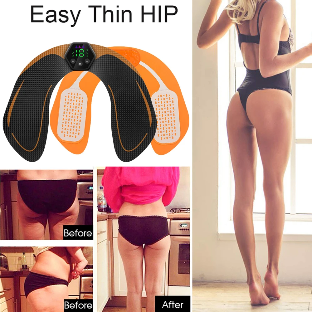 US $20.76 Muscle Stimulator EMS Abdominal Hip Trainer LCD Display Toner USB Abs Fitness Training Home Gym Weight Loss Body Slimming