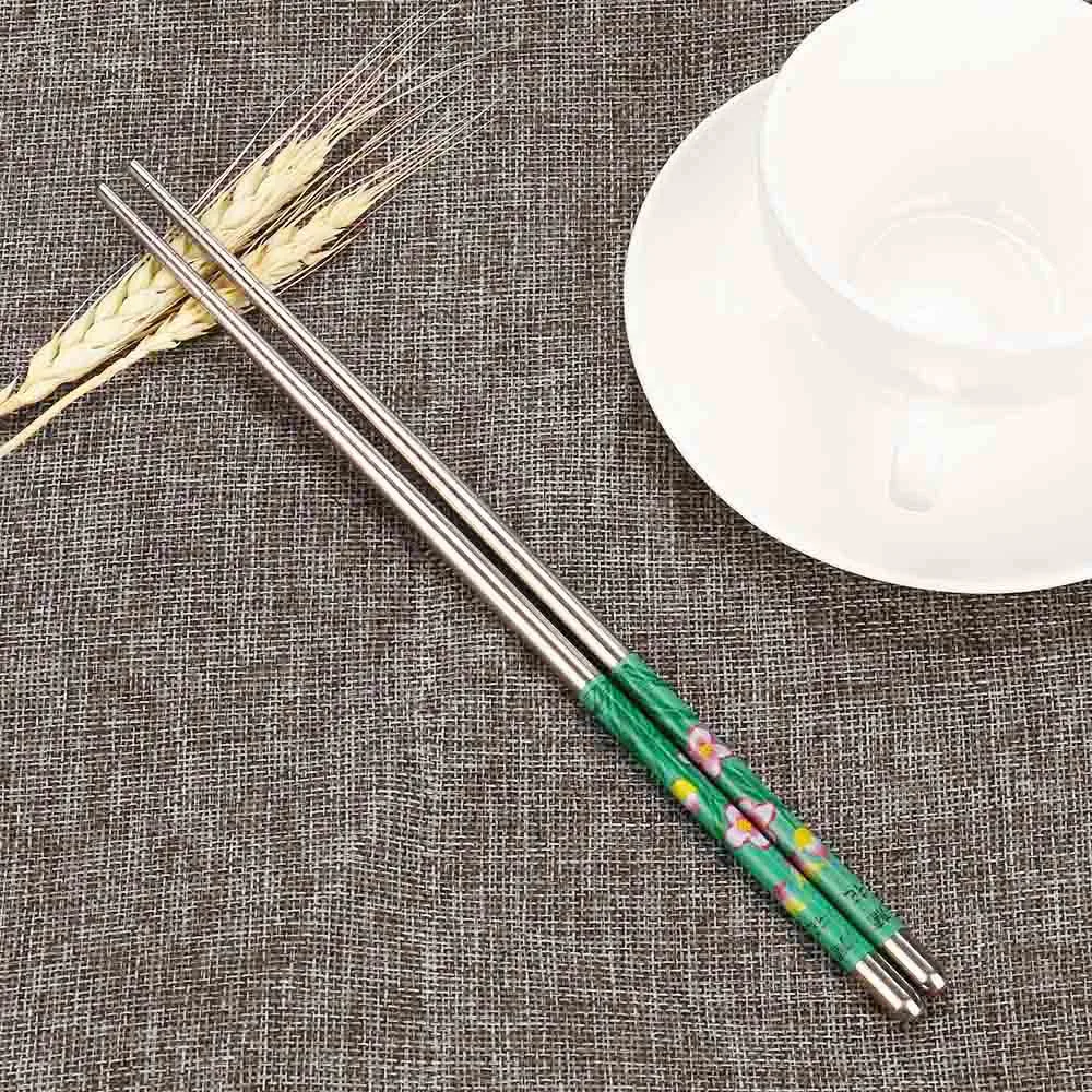 

metal Chopsticks Japanese Chopsticks 8.9" Length White Vine Pattern Stainless Steel Chopsticks Pair W912