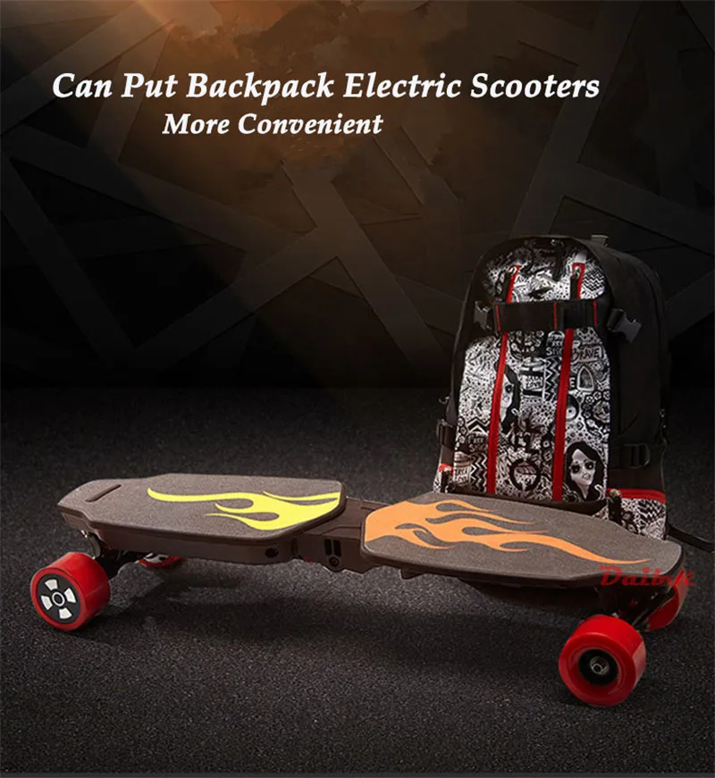 Daibot Foldable Electric Scooter 4 Wheel Electric Scooters Dual Motor 500W With Bluetooth Speaker Electric Skateboard Longboard  (2)