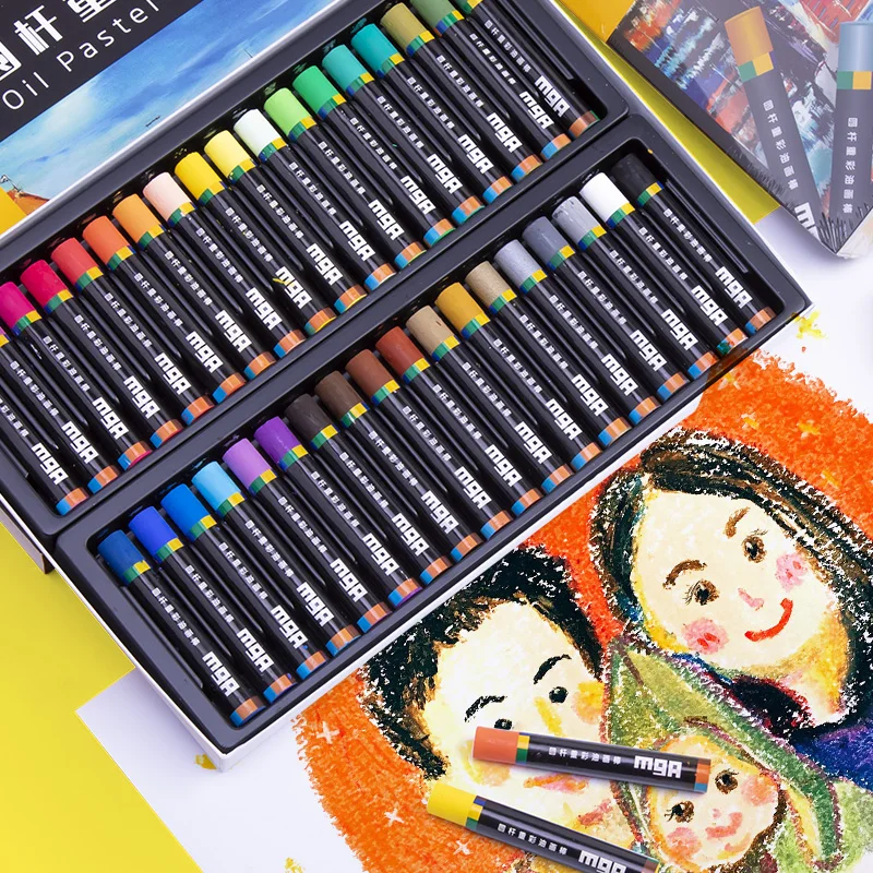 M&G Oil Pastel Artist Professional 24/36/48 Colors Graffiti Set Soft Pastel Drawing Pen School Stationery Supplies Crayon 6pcs set professional artist drawing sketch graffiti square carbon stick carbon pen compressed carbon bar art supplies