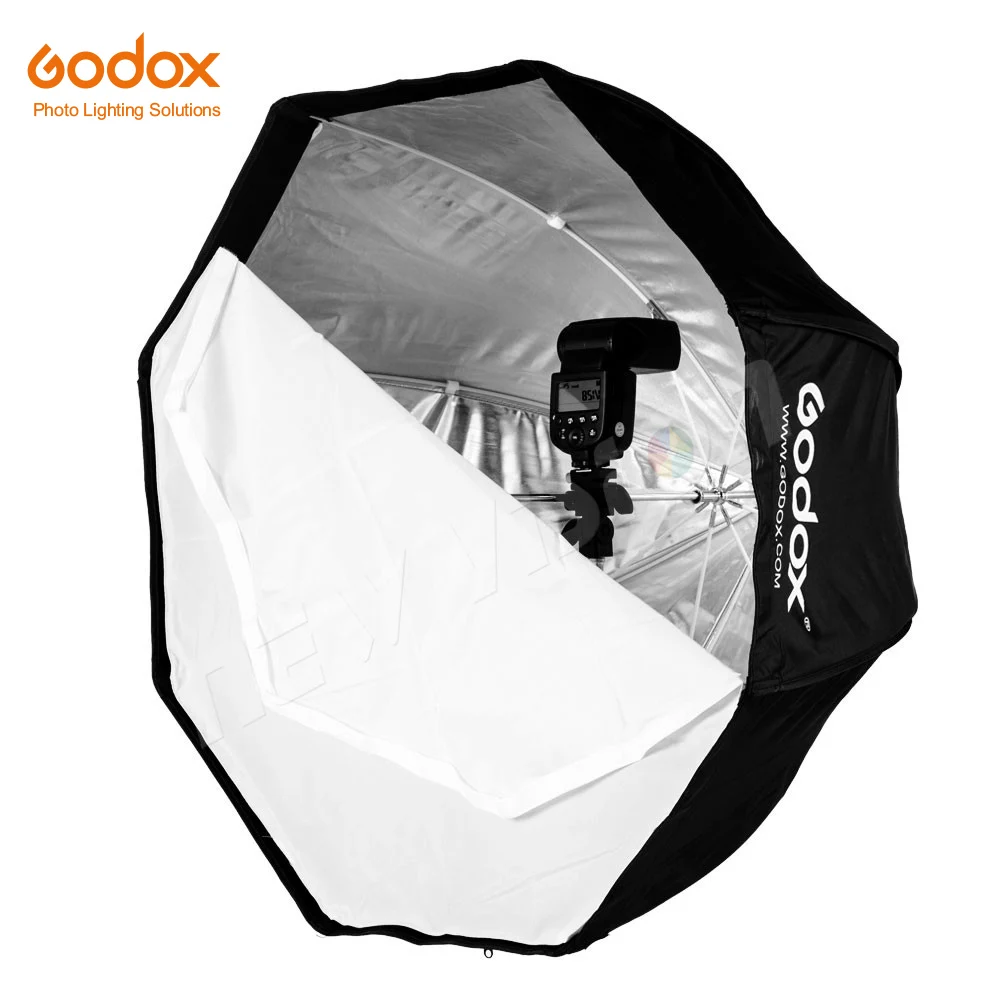 Godox Portable 95cm 37.5" Octagon Umbrella Softbox Honeycomb Grid Light Stand Hot Shoe Holder Bracket for Flash Speedlight