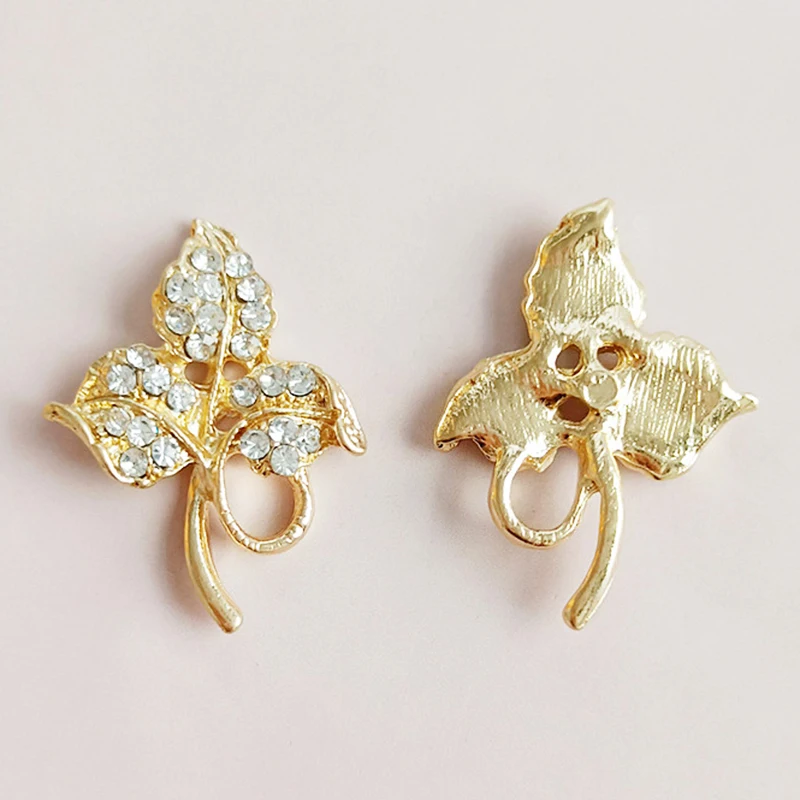 

Пуговицы с золотыми листьями для украшения свадебного воротника или аксессуаров для волос HZ549, 100 шт.